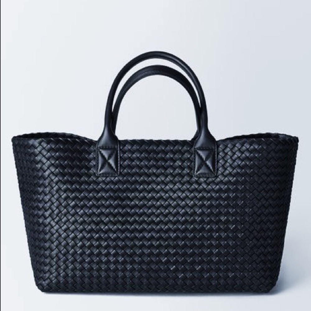 BOTTEGA VENETA NERO BLACK INTRECCIATO NAPPA CABAT